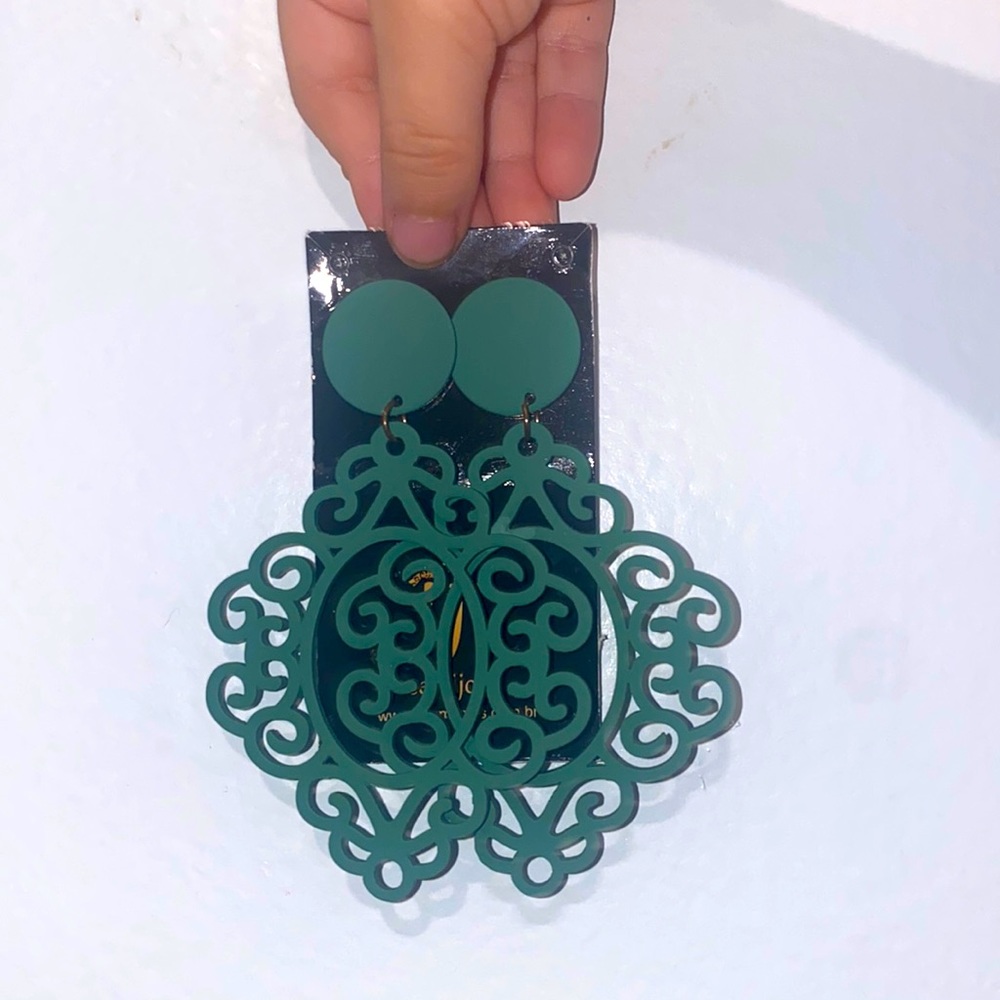 Statement Earrings Forest Green